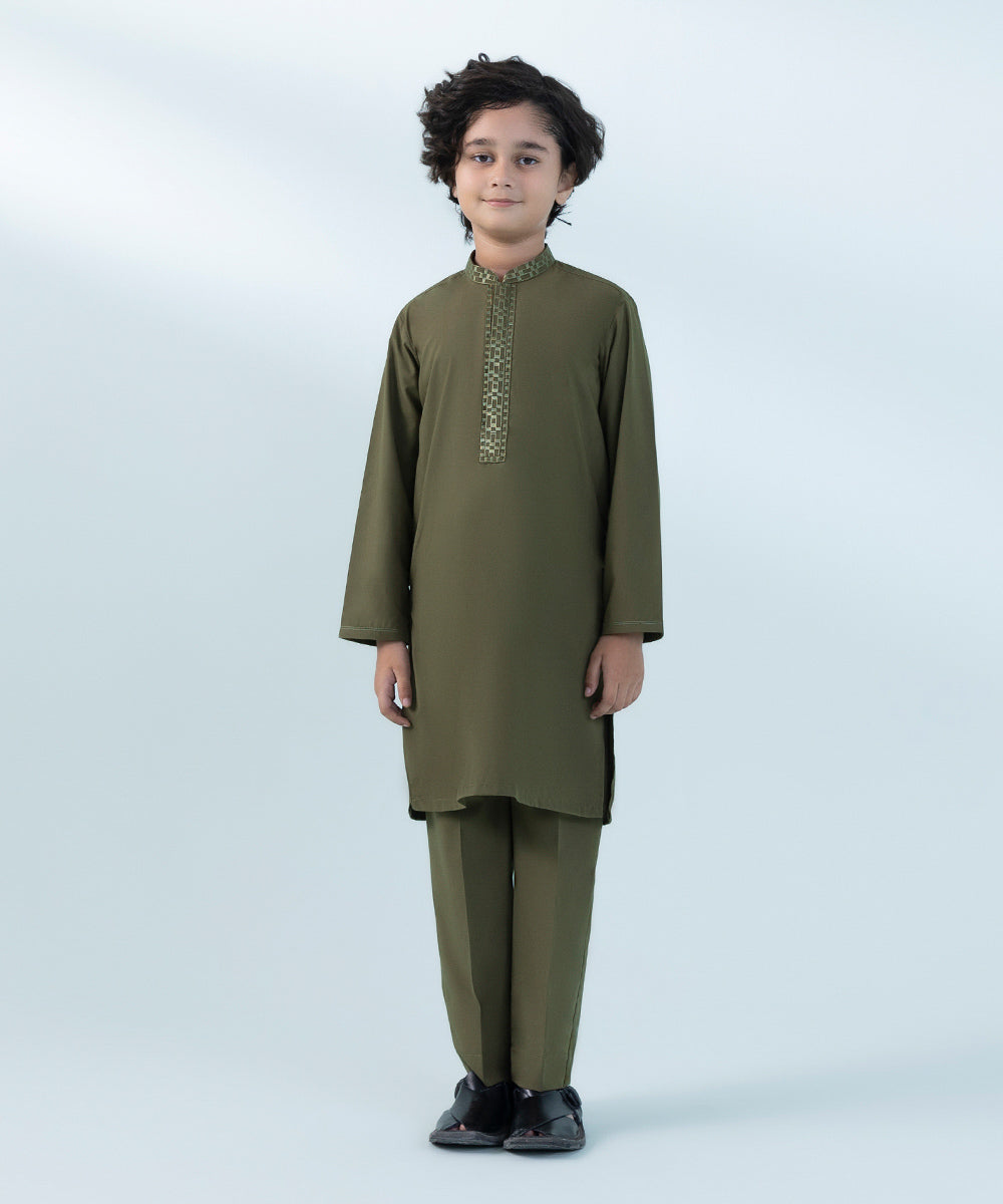 Embroidered Cotton Suit