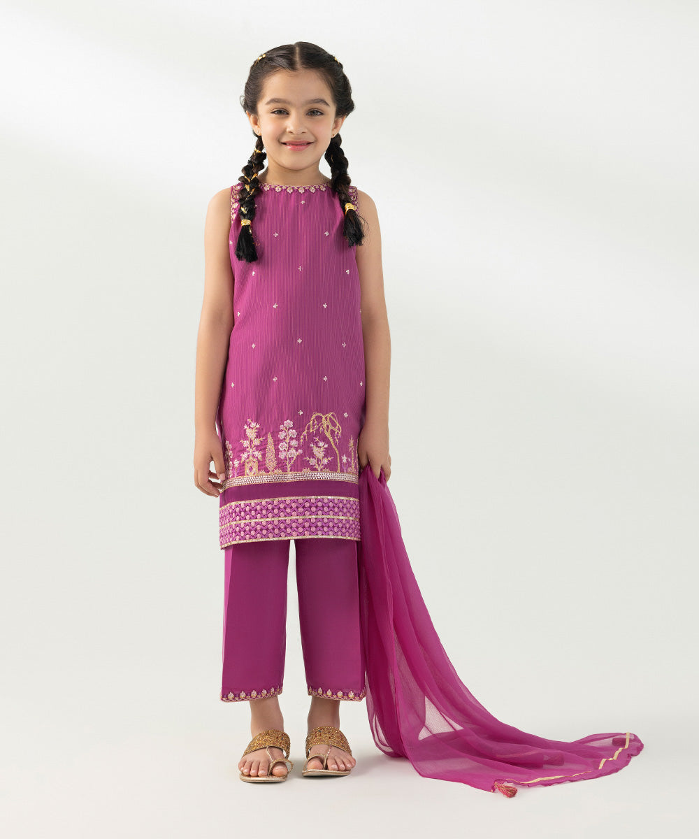 3 Piece - Embroidered Zari Lawn Suit