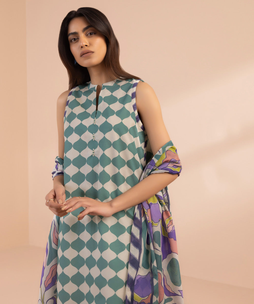 2 Piece - Printed Lawn Suit