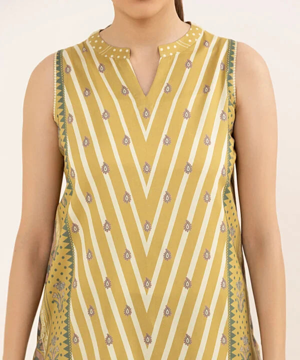 3 Piece - Printed Light Linen Suit