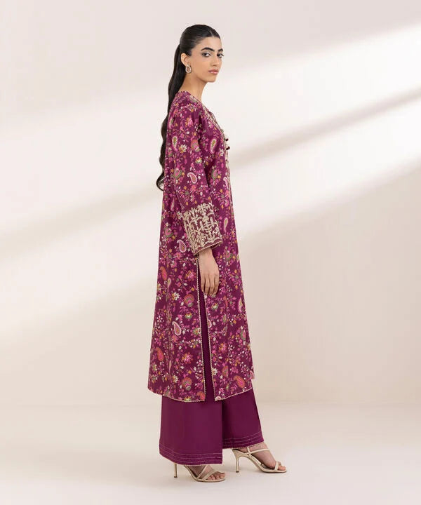 Embroidered Cotton Satin Shirt