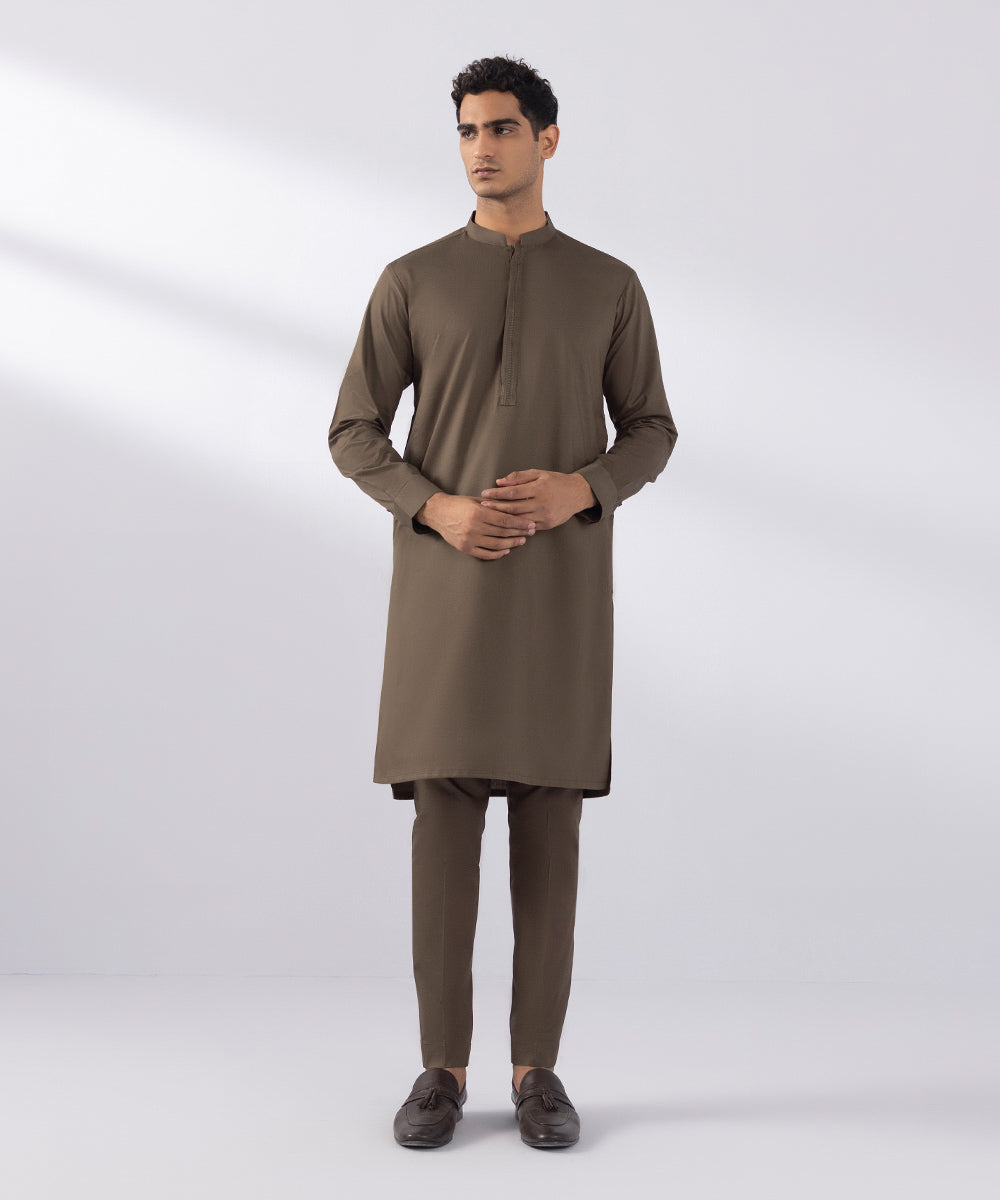 Embroidered Cotton Dobby Suit
