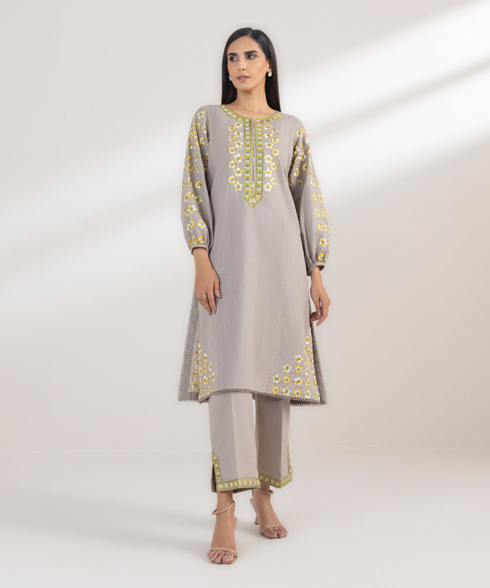 Embroidered Cotton Linen Shirt
