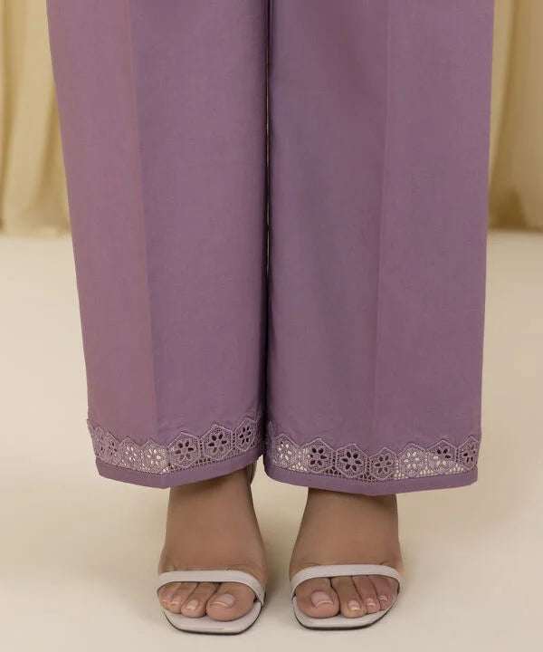3 Piece - Embroidered Cotton Jacquard Suit