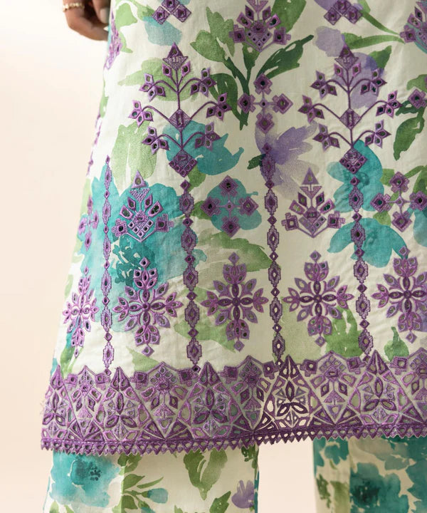 3 Piece - Embroidered Cambric Suit