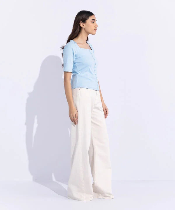 Square-Neck Rib Top